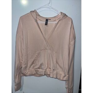 Sweaty Betty womens size M After Class Relaxed Hoodie Light Pink pullover crop